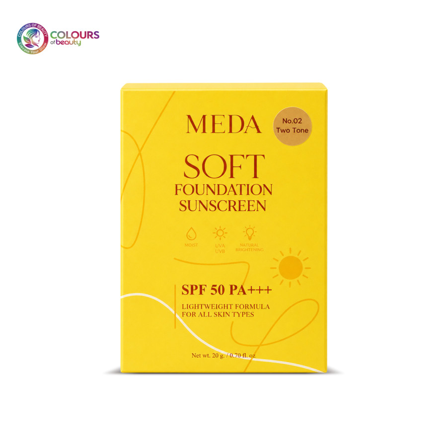 MEDA Soft Foundation Sunscreen SPF 50 PA+++ Lightweight Tone-Up Cream – 20g(base -2))